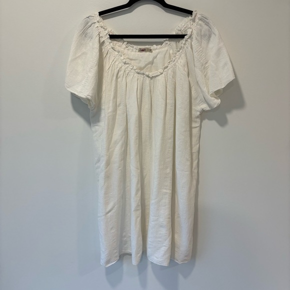 Faherty Annabelle White Organic Cotton Flax Dress Peasant Cottagecore Costal - Picture 3 of 14